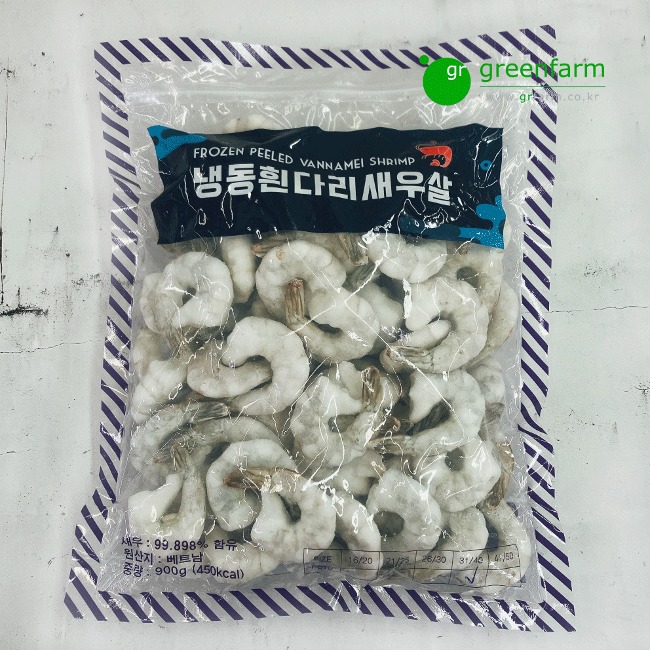 냉동 흰다리 새우 두절탈각 IQF (31/40미)900g (원산지:베트남)